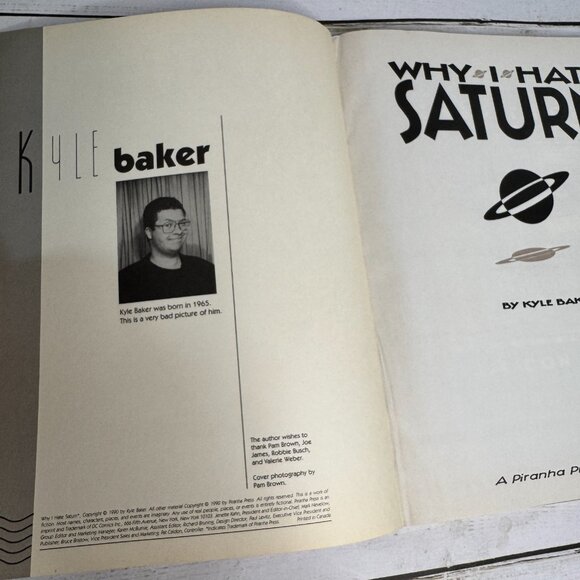 Why I Hate Saturn by Kyle Baker 1990 Hardcover Comic Graphic Novel Piranha Press - Picture 4 of 6